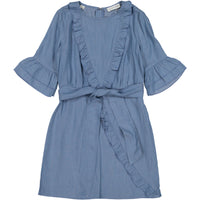 Les Coyotes De Paris Chambray Odina Ruffle Dress