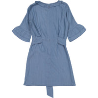 Les Coyotes De Paris Chambray Odina Ruffle Dress
