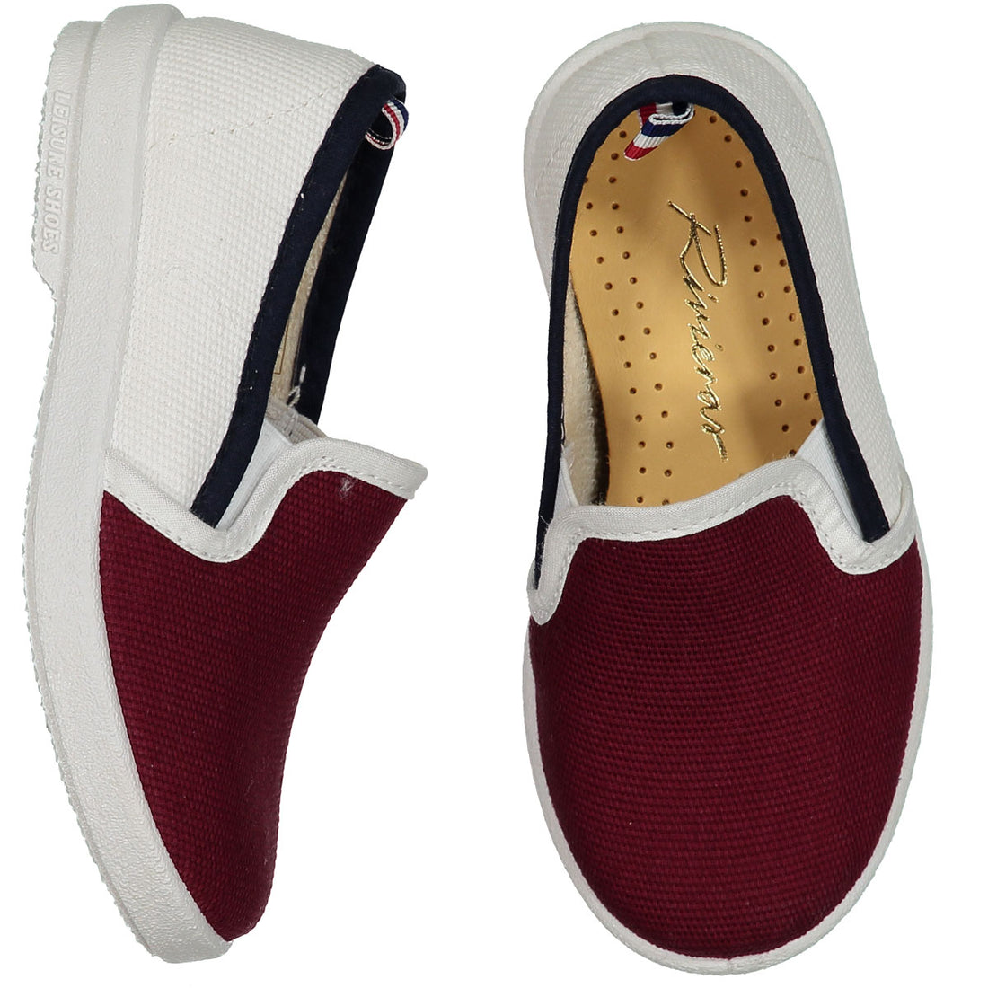 Rivieras Red Colorblock Canvas Slip-ons