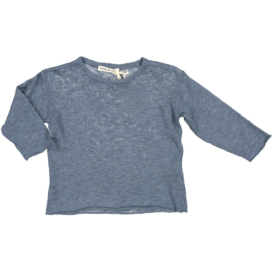 Babe and Tess Indigo Linen Sweater
