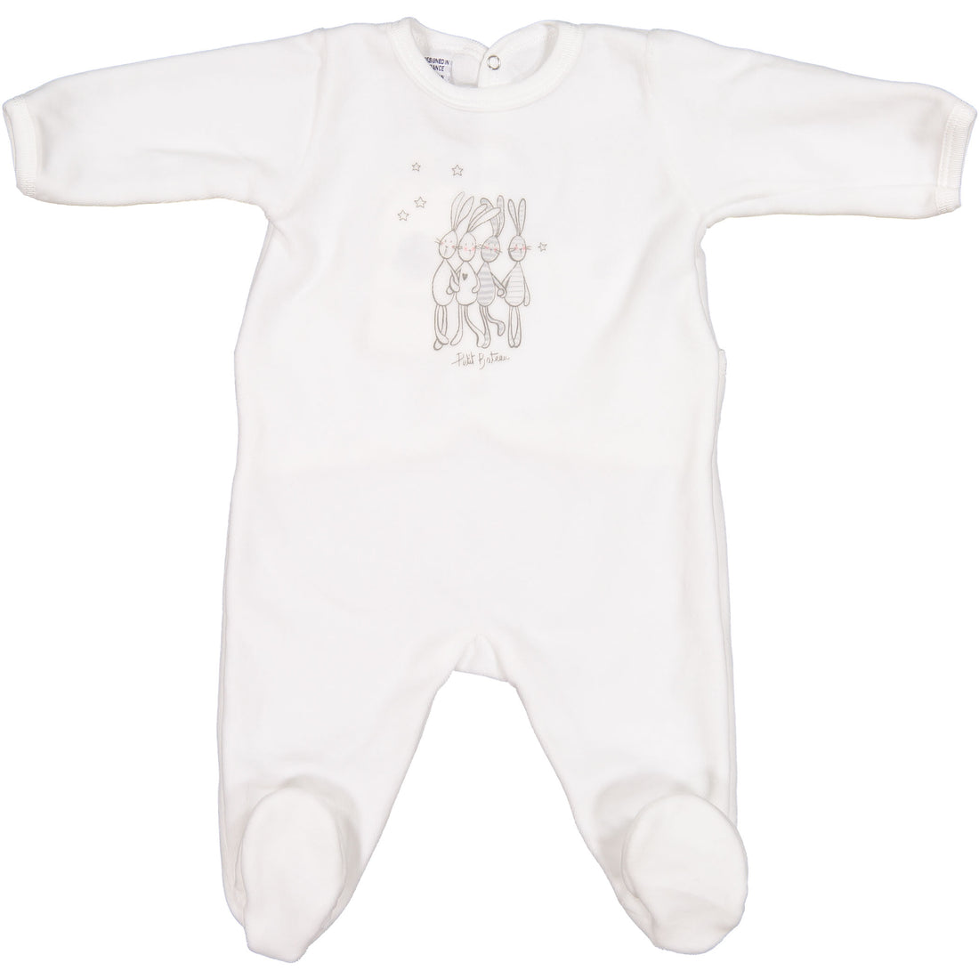 Petit Bateau White 2 Pack Velour Footies
