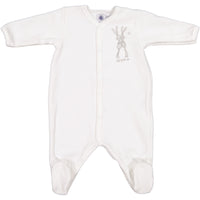 Petit Bateau White 2 Pack Velour Footies