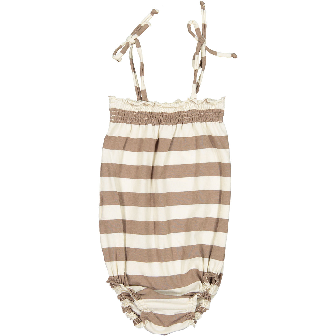 Babe and Tess Natural/Taupe Stripe Swimsuit