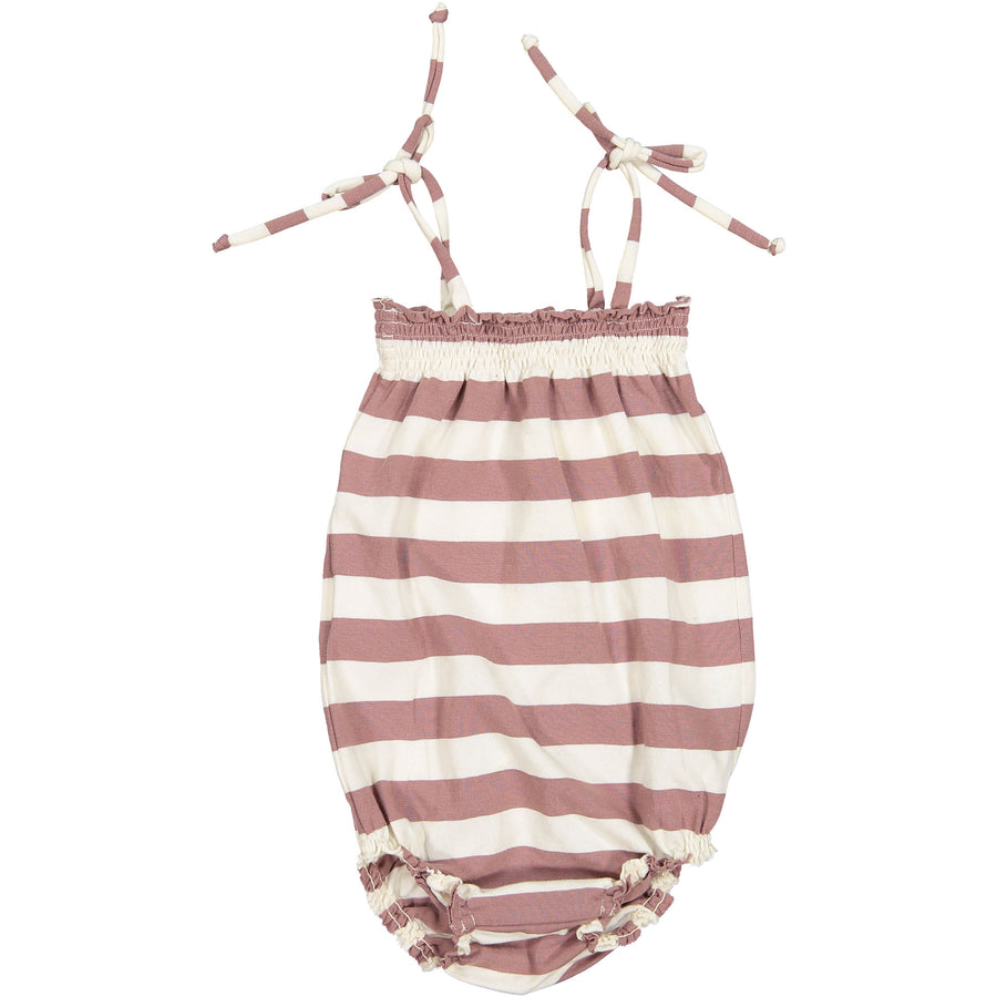 Babe and Tess Natural/Mauve Stripe Swimsuit