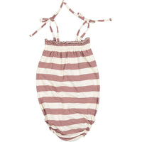 Babe and Tess Natural/Mauve Stripe Swimsuit