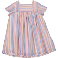 Bonton Pastel Striped Baby Dress