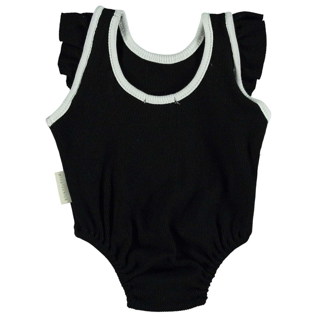Piupiuchick Black Garrett Ribbed Bodysuit