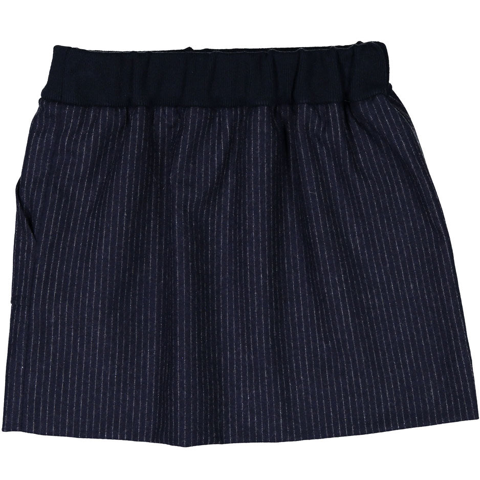 Bonpoint Navy Pinstripe Pocket Skirt