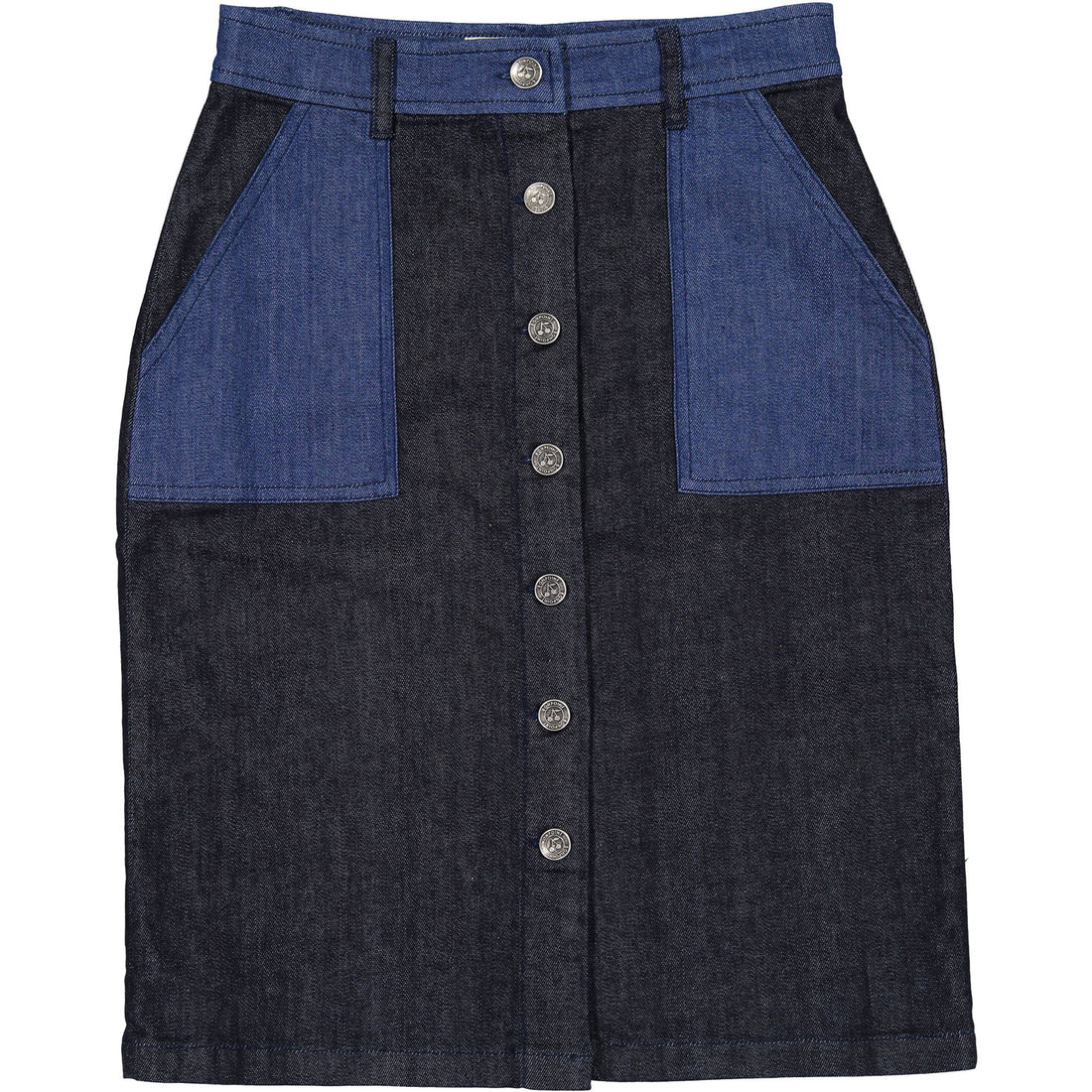 Bonpoint Paris Denim Button Midi Skirt