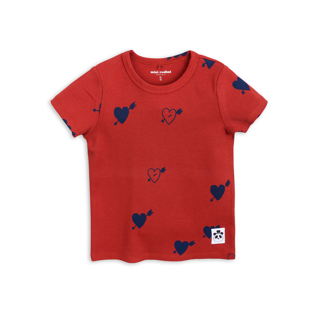 Mini Rodini Red Hearts Rib Tee