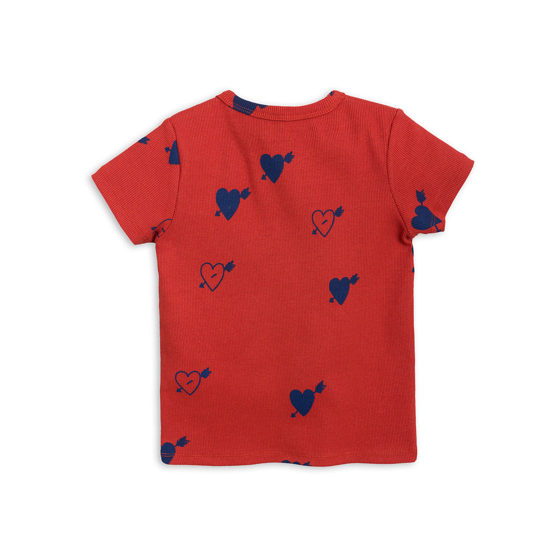 Mini Rodini Red Hearts Rib Tee