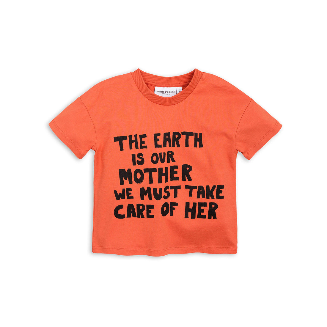 Mini Rodini Mother Earth Orange Short Sleeve Tee