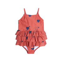 Mini Rodini Red Heart Frill Swimsuit