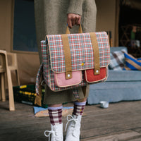 Sticky Lemon School Bag | Adventure Collection | Pink Plaid
