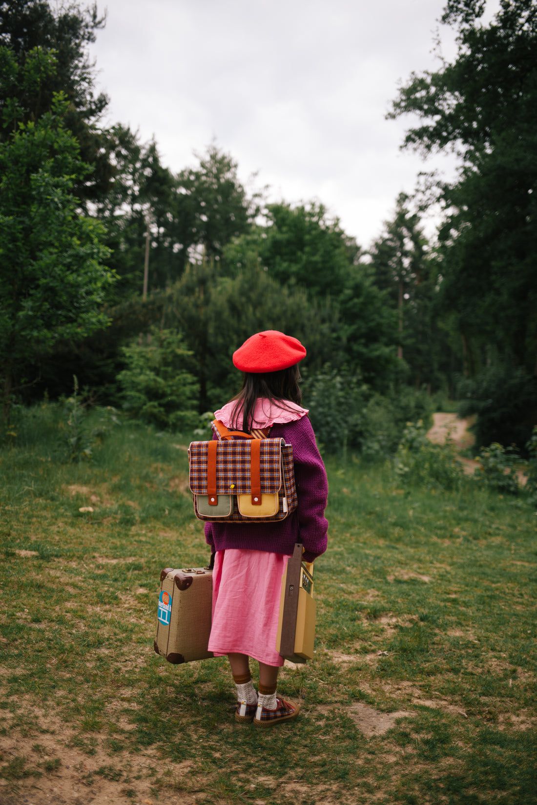 Sticky Lemon School Bag | Adventure Collection | Berry Plaid
