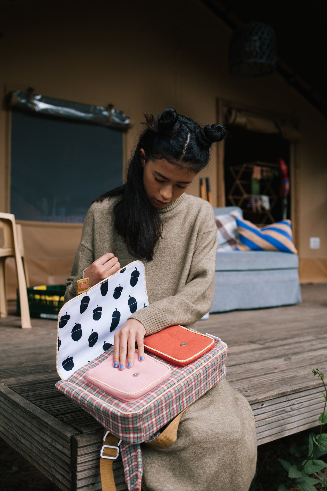 Sticky Lemon School Bag | Adventure Collection | Pink Plaid