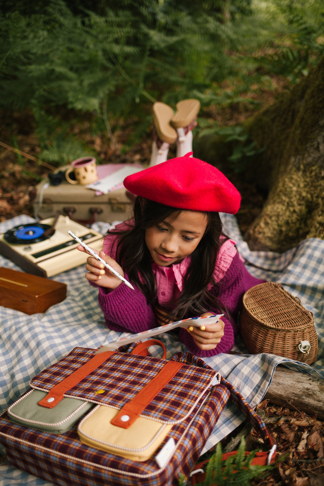 Sticky Lemon School Bag | Adventure Collection | Berry Plaid