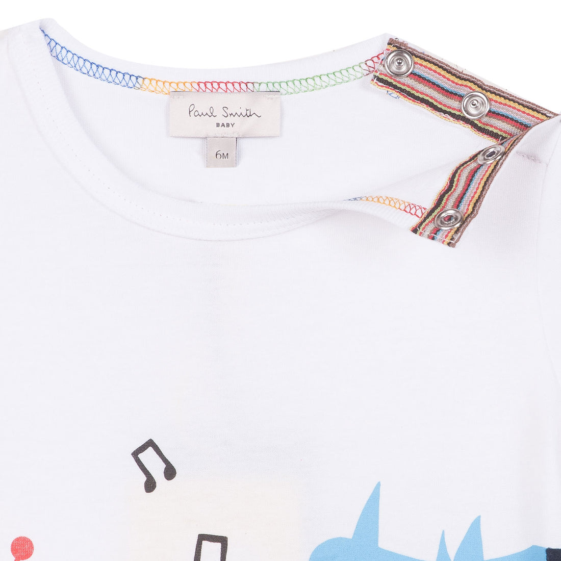 Paul Smith Junior White Musical Dinosaurs Baby Tee