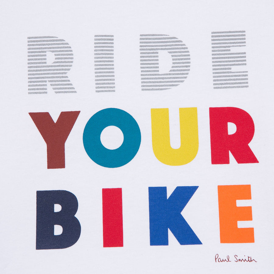Paul Smith Junior White Ride Your Bike Tee