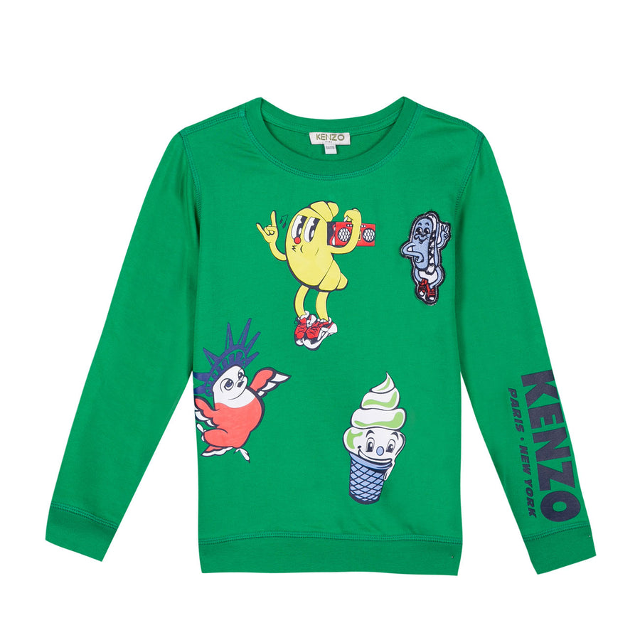 Kenzo Green Food Fiesta Patch Sweatshirt