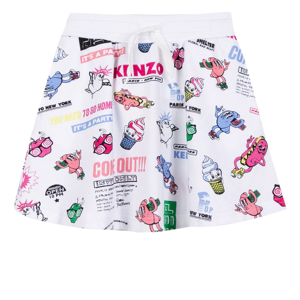 Kenzo Food Fiesta Print Flair Skirt