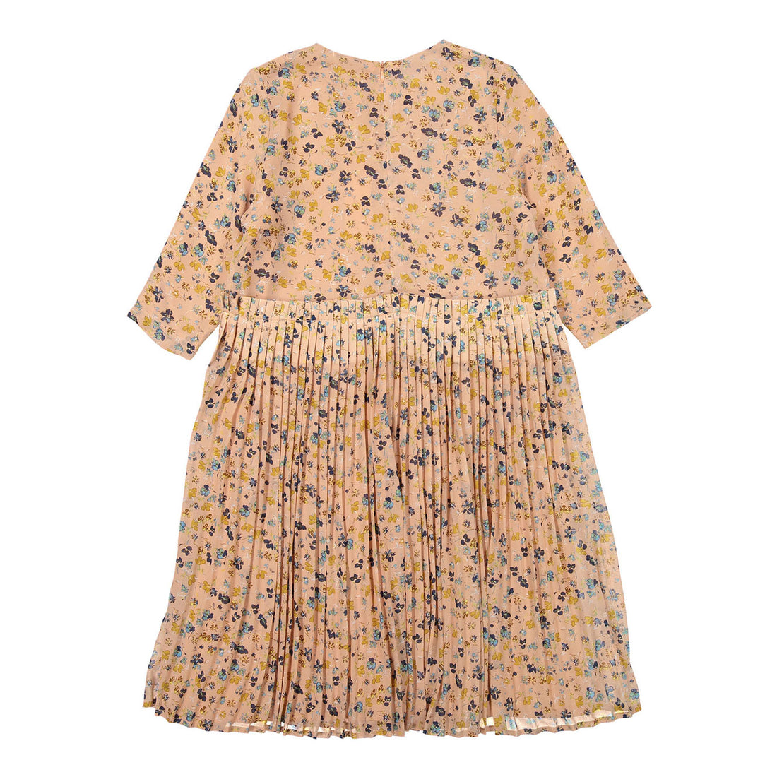 Ava and Lu Coral Floral High Waisted Pleat Dress