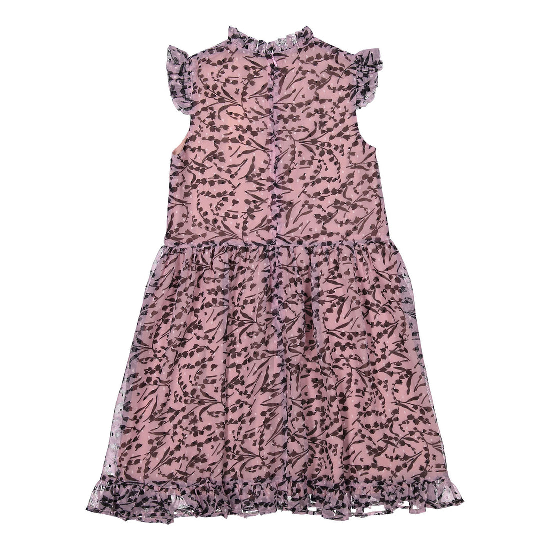 ROWE Pink Floral Ruffle Hem Dress