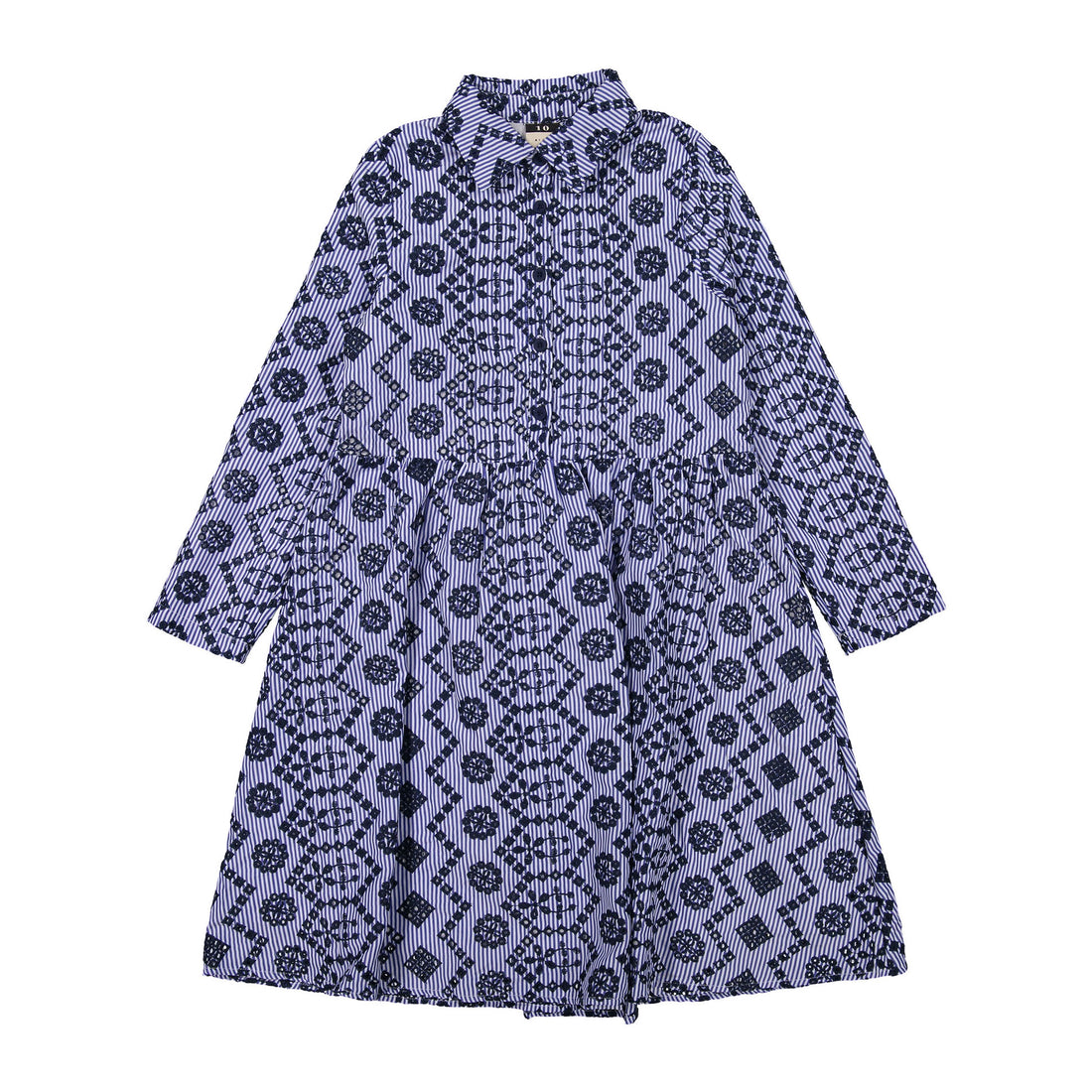 A4 Blue Stripe Bohemian Embroidery Dress