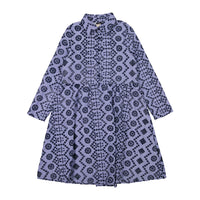 A4 Blue Stripe Bohemian Embroidery Dress