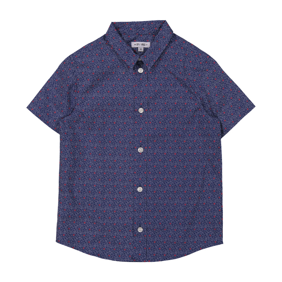 Boys and Arrows Navy Pixel Floral Shirt