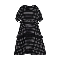 A4 Black Stitched High Collar Maxi Dress