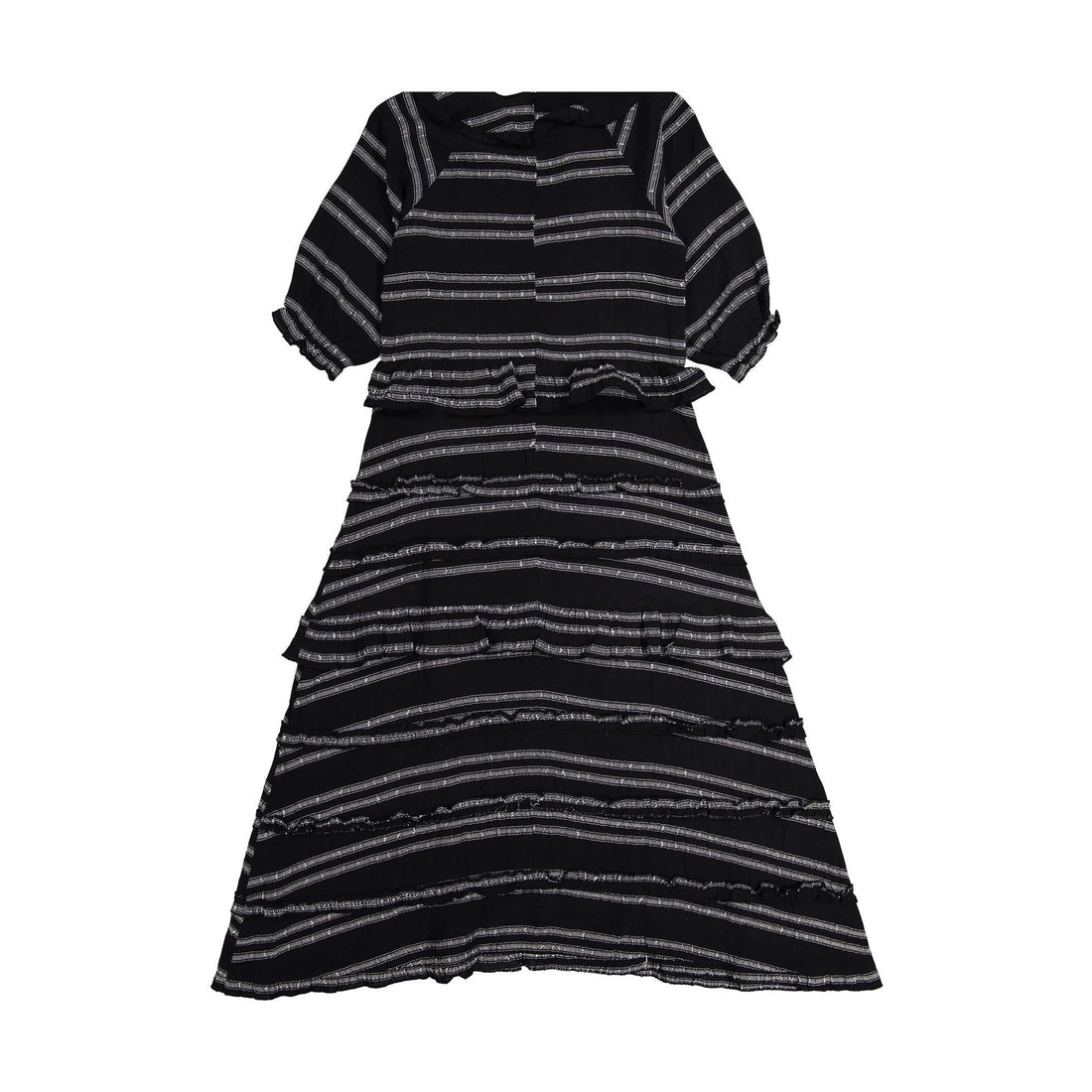 A4 Black Stitched High Collar Maxi Dress