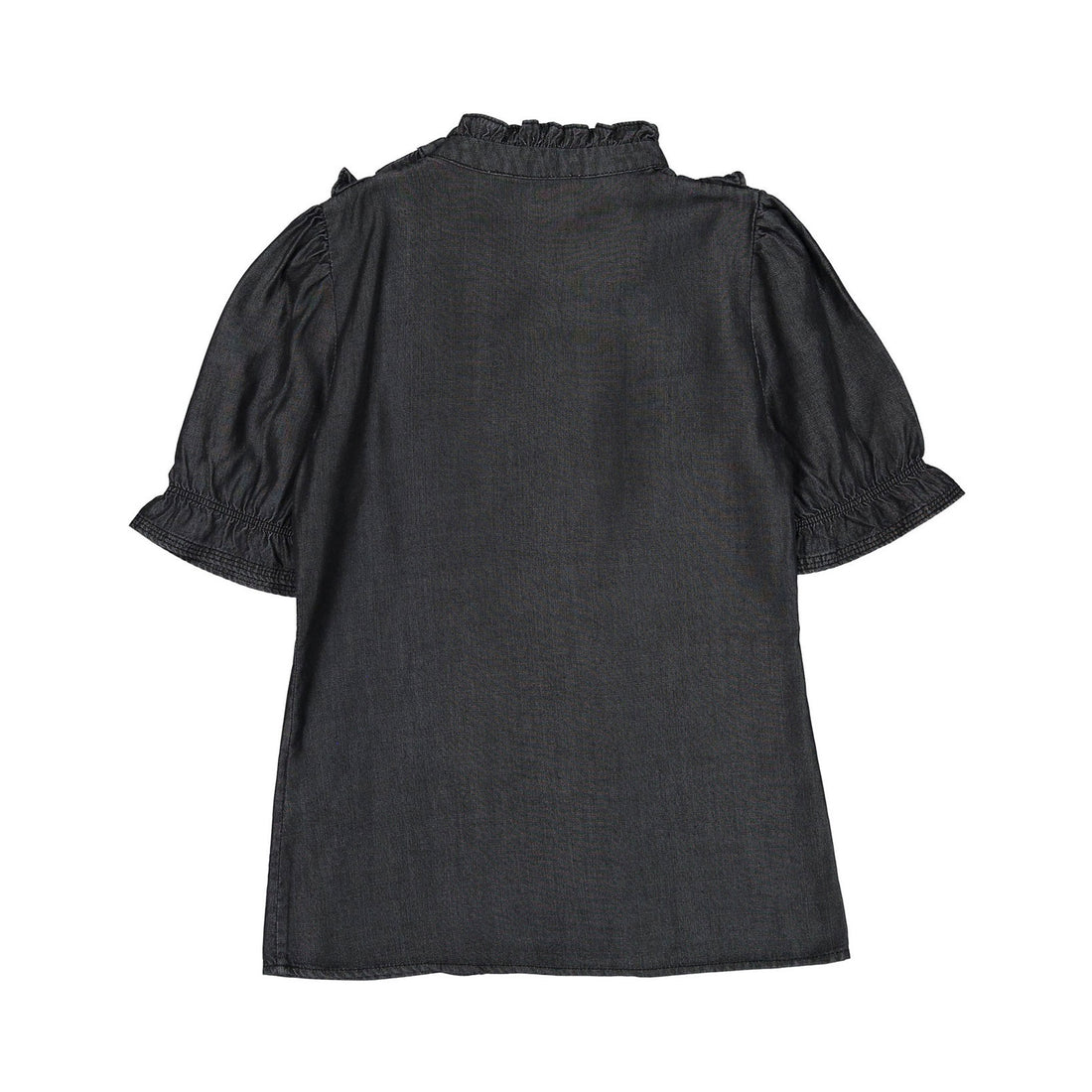 Little Remix Black Denim Polly Ruffle Blouse