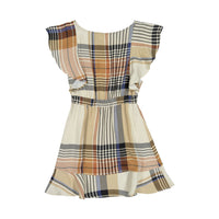 Little Remix Brown Plaid Frigg Wrap Dress