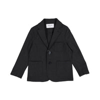 Arch and Line Charcoal Mono-Plaid Suit Jacket
