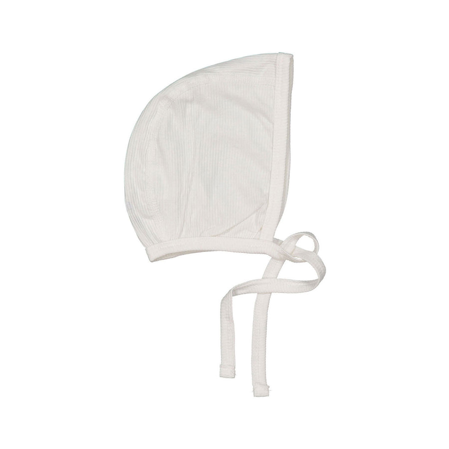 LADIDA White Ribbed Logo Bonnet