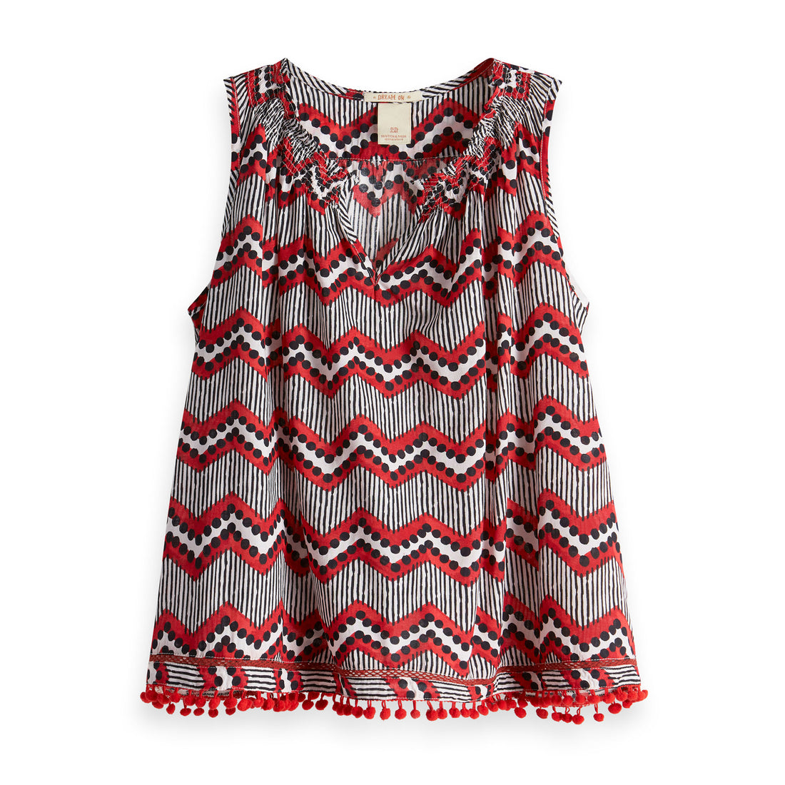 Scotch Shrunk Zig Zag Print Sleeveless Blouse