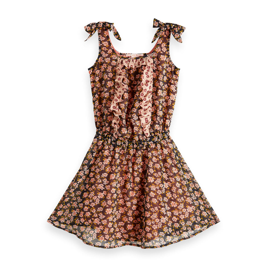 Scotch Shrunk Mix Floral Print Drapey Ruffle Dress