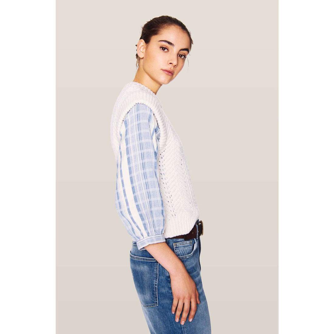 ba&amp;sh Ecru Duna Sweater