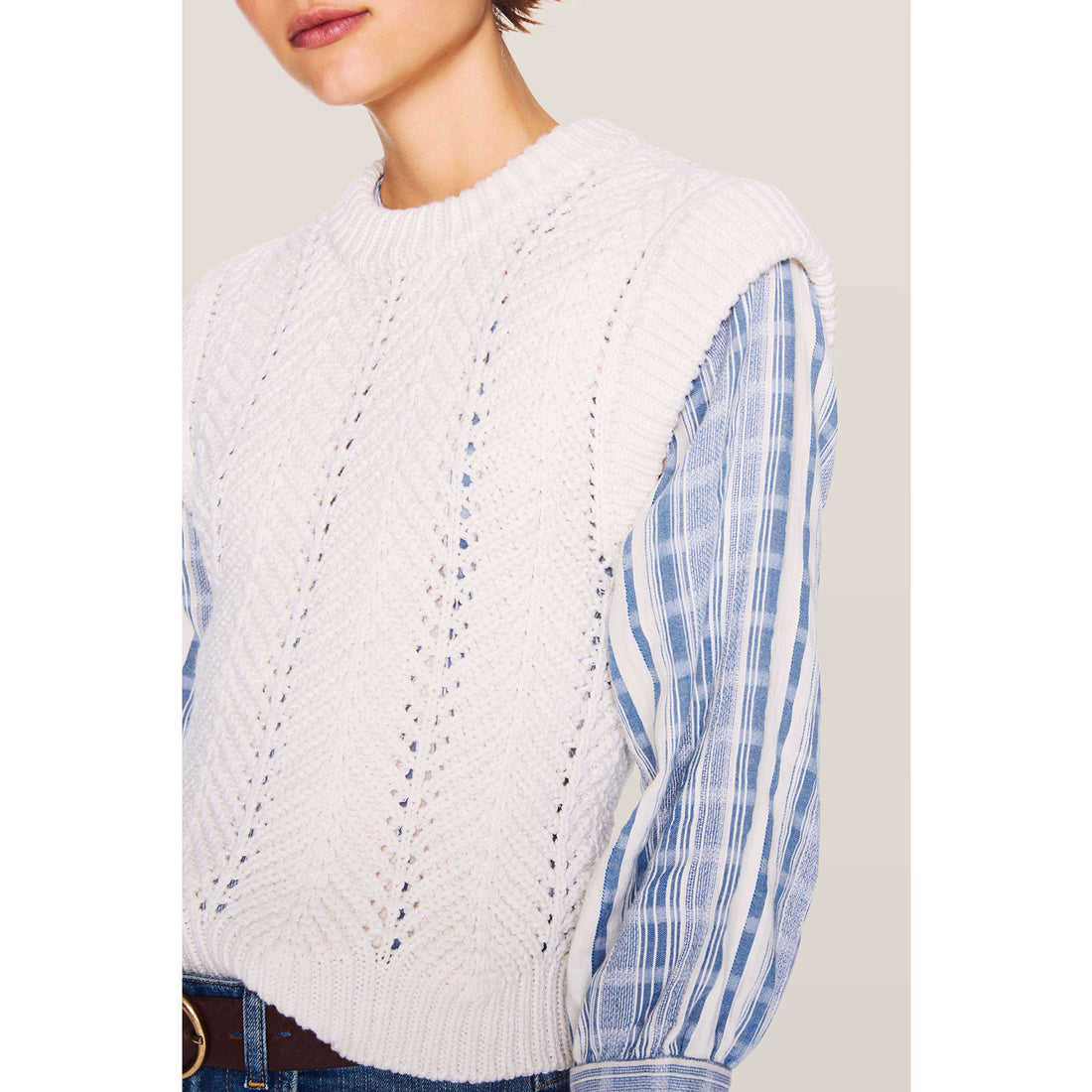 ba&amp;sh Ecru Duna Sweater