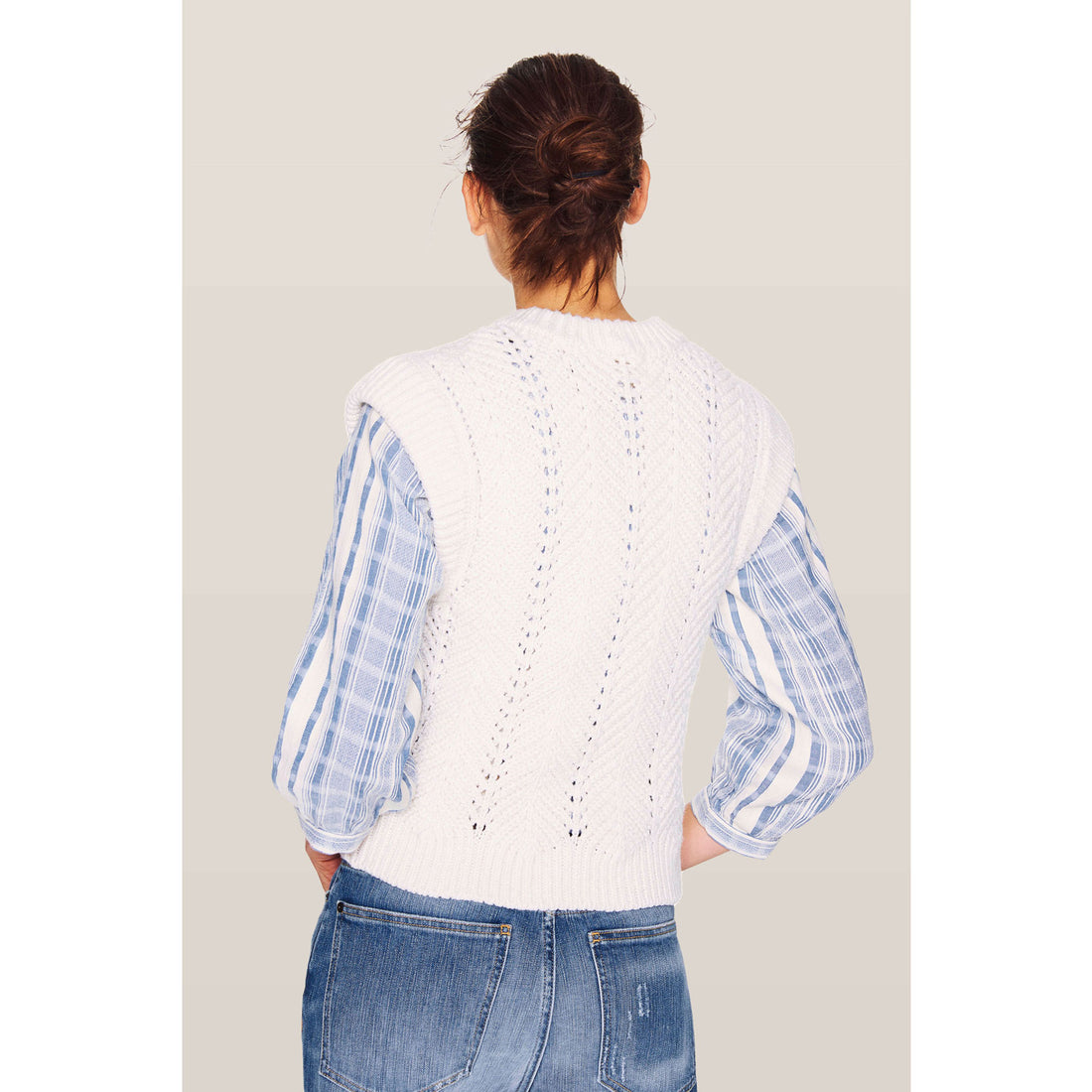 ba&amp;sh Ecru Duna Sweater