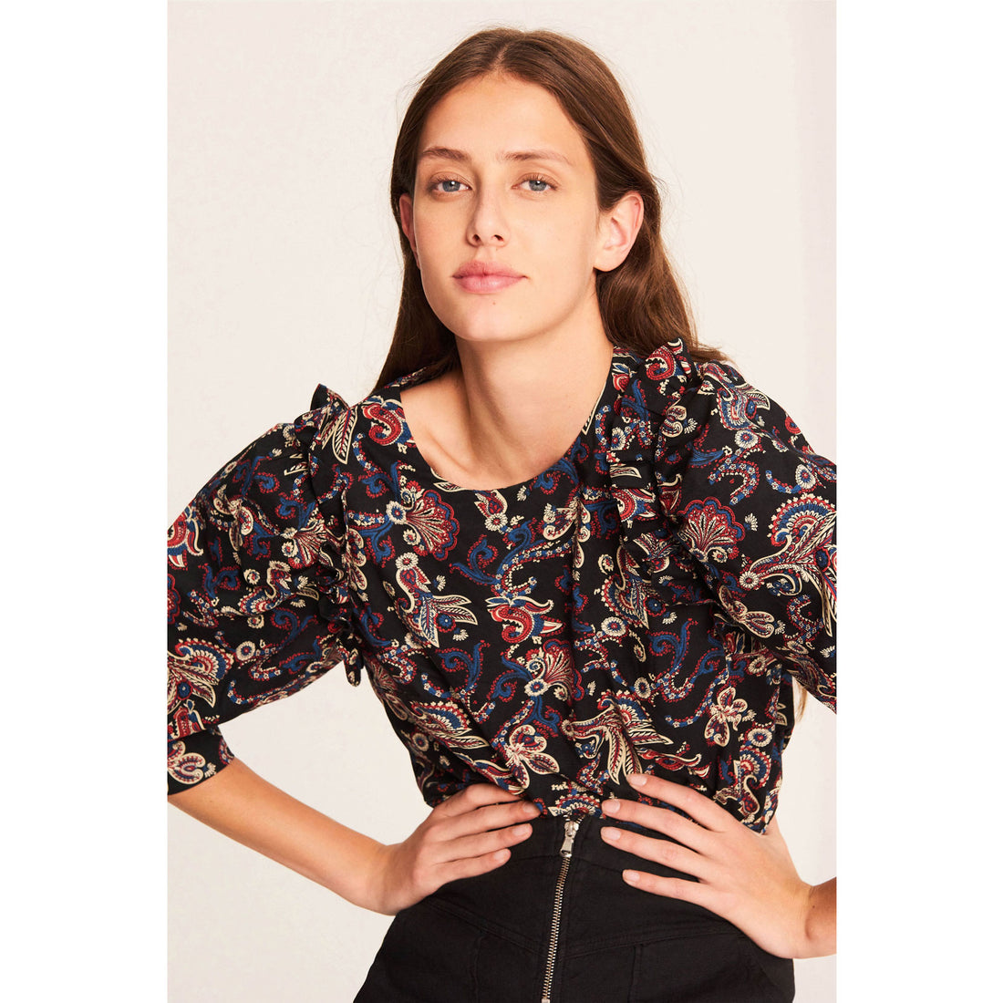 ba&amp;sh Black Rym Top