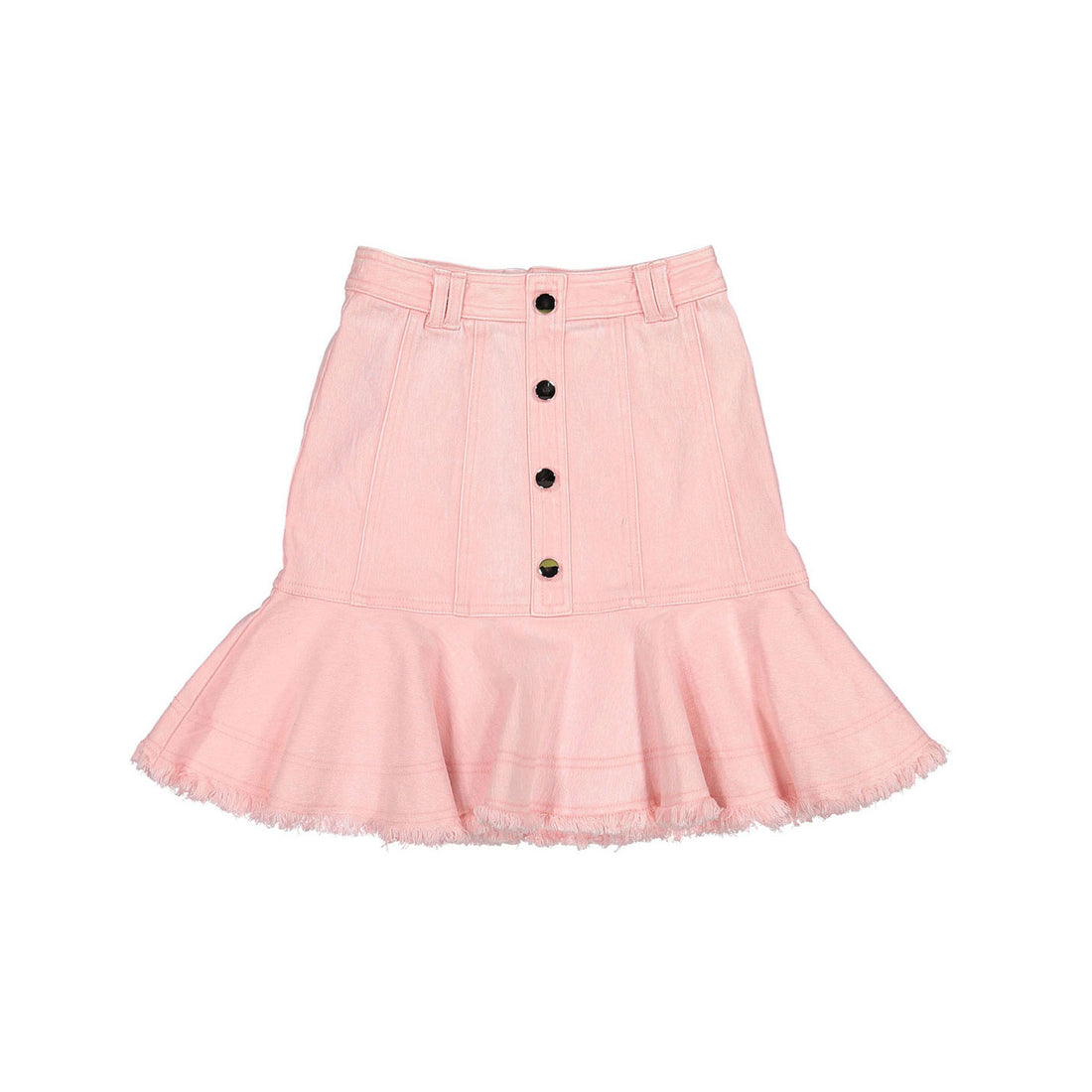 Steph Pink Denim Button Skirt