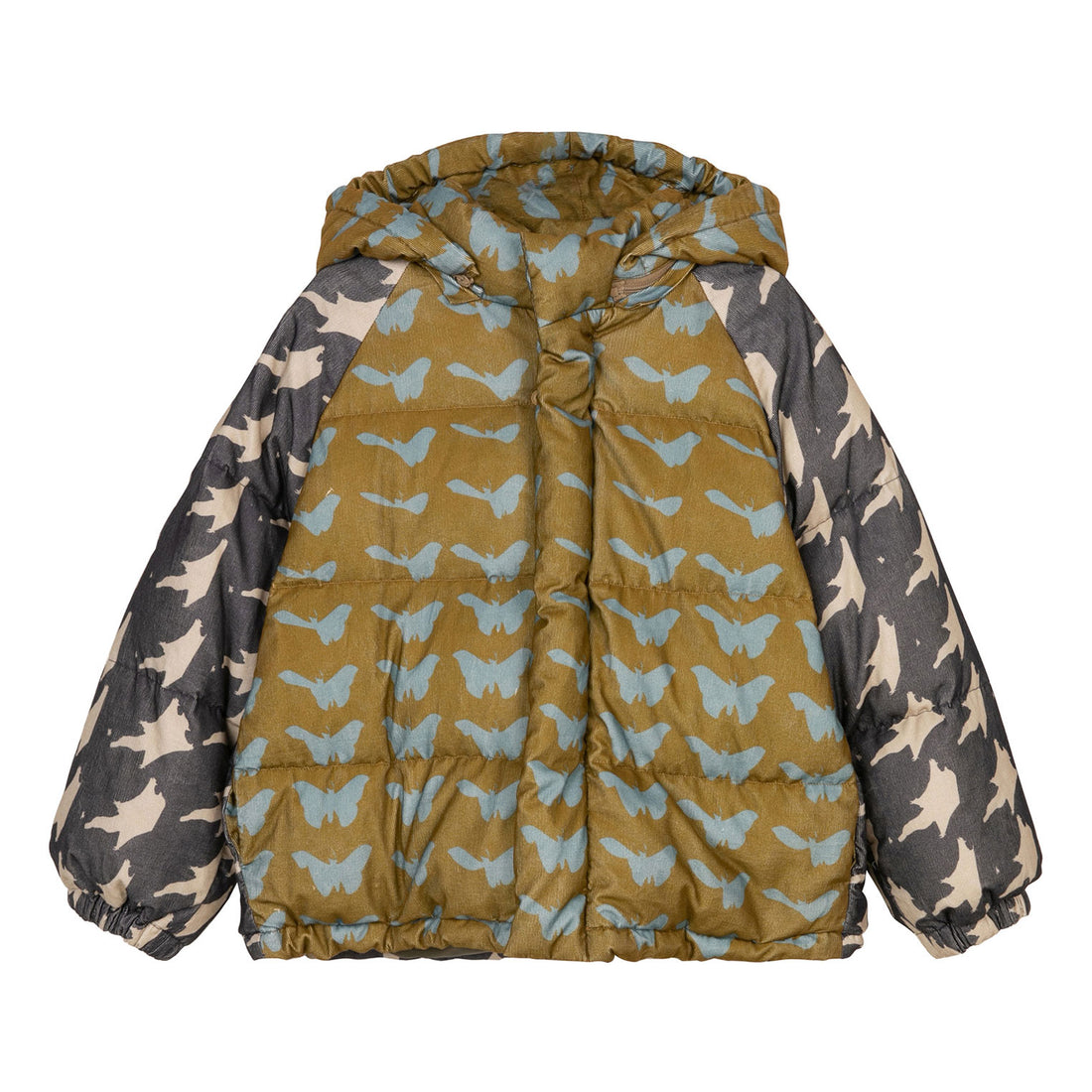 JNBY Brown Down Coat Contrast Allover Print
