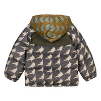 JNBY Brown Down Coat Contrast Allover Print