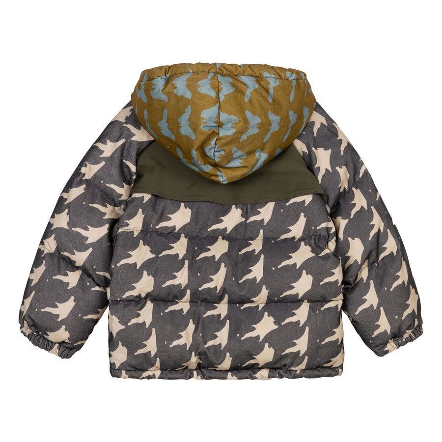 JNBY Brown Down Coat Contrast Allover Print