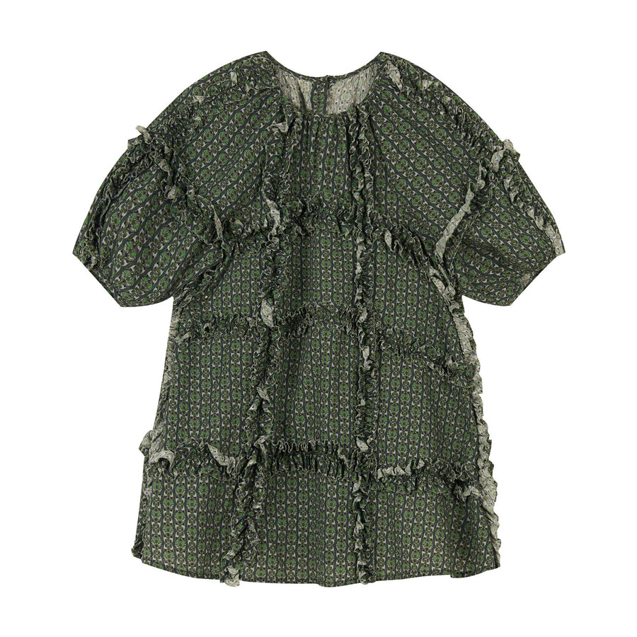 JNBY Green Multi Ss Dress With Pattern All Over