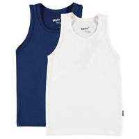 Molo White/Blue Jayden 2-Pack Undershirts