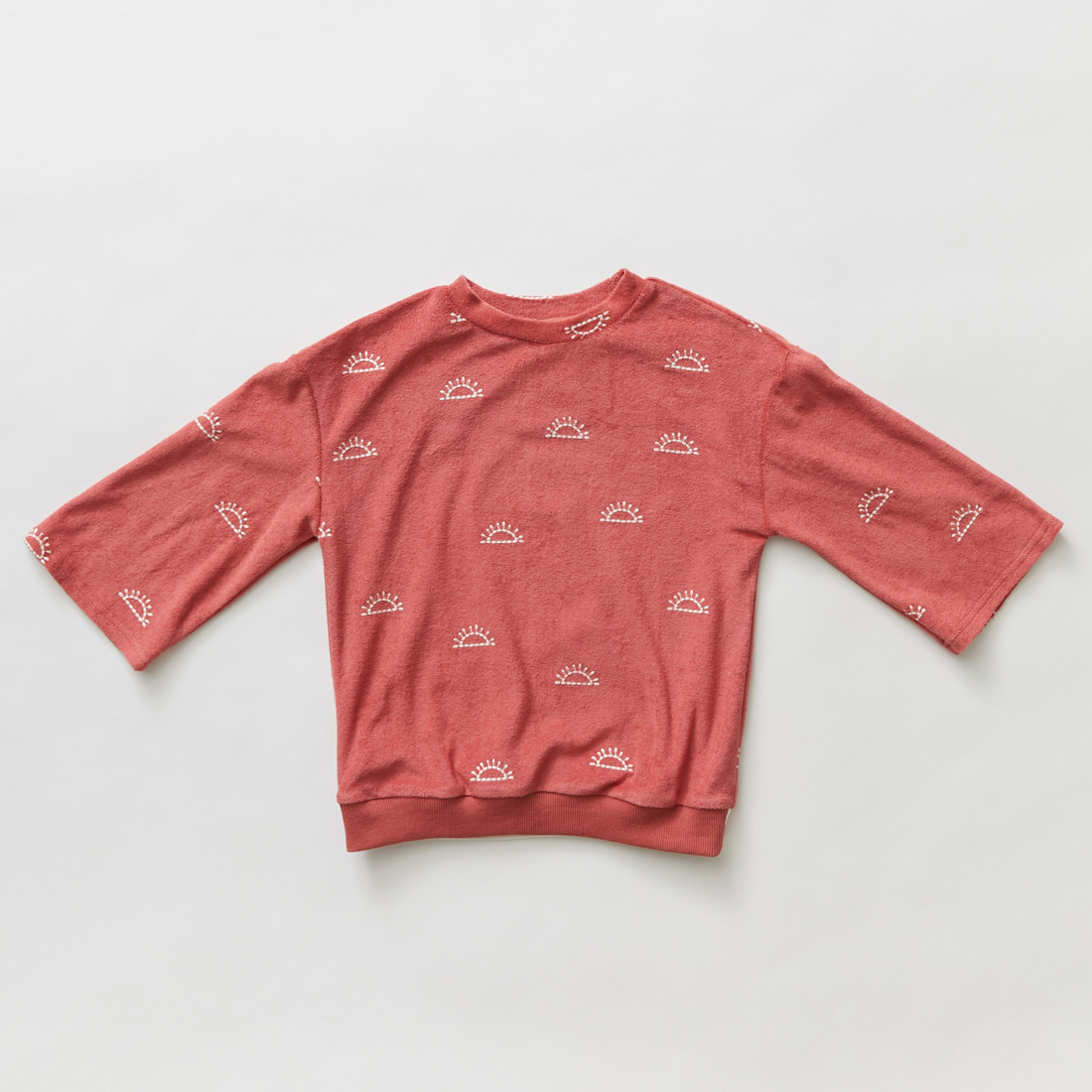Hey kid Red Embroidered Sun Terry Top