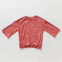 Hey kid Red Embroidered Sun Terry Top